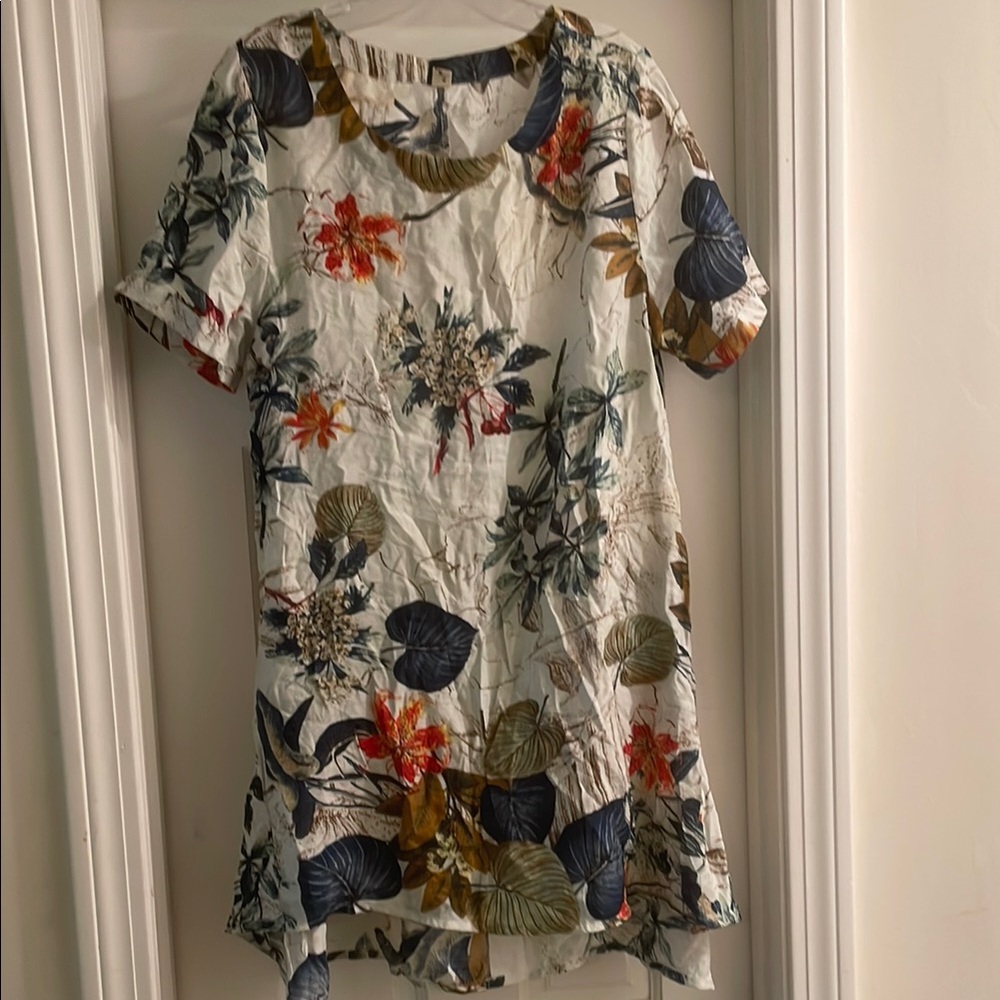 Floral Print Short Sleeve Dress